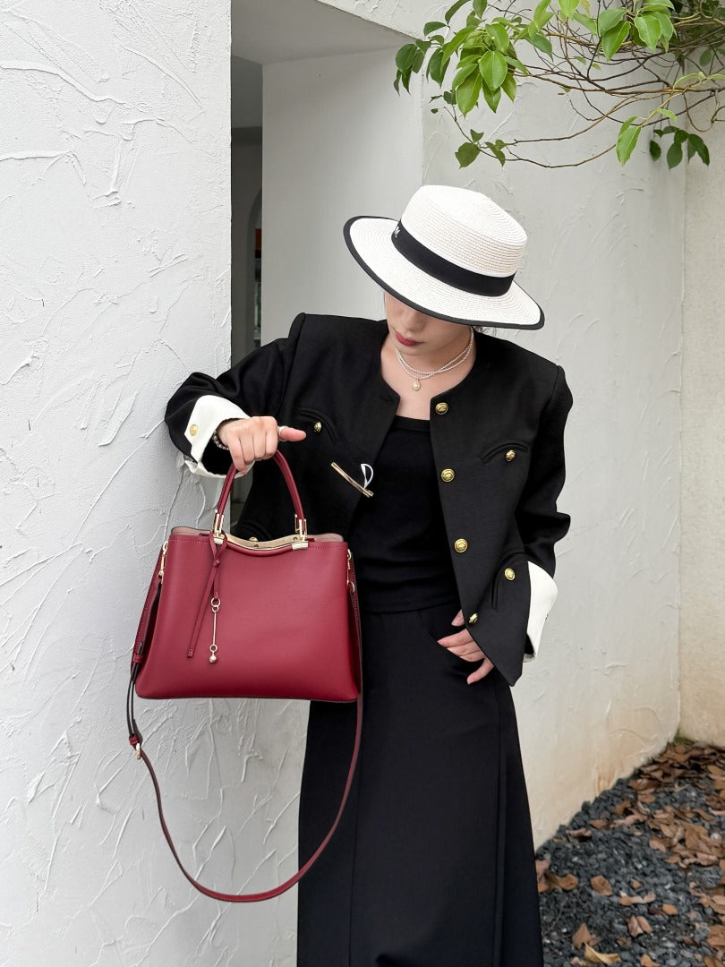 Sacs à main en cuir véritable pour femmes, sacs bandoulière avec bandoulière amovible