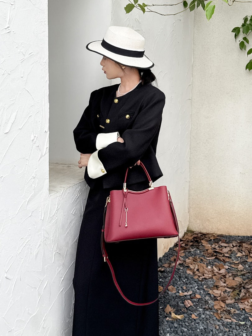 Sacs à main en cuir véritable pour femmes, sacs bandoulière avec bandoulière amovible