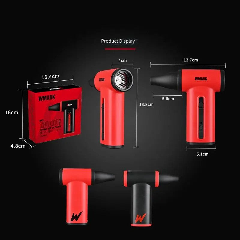 WMARK NG-TB001 Turbine fan, mini outdoor handheld fan, Electric Air Duster  , Rechargeable Compressed Air Duster ,high-speed blower, dust blower, hair care tool (130,000 RPM)